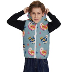 Cute Bird Pattern Kids  Stylish Hooded Puffer Vest from ArtsNow.com