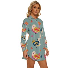 Womens Long Sleeve Shirt Dress 