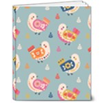 Cute Bird Pattern 8  x 10  Hardcover Notebook