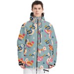 Cute Bird Pattern Men s Multi Pockets Zip Ski and Snowboard Waterproof Breathable Jacket