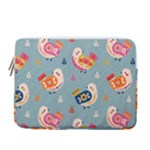 Cute Bird Pattern 13  Vertical Laptop Sleeve Case With Pocket