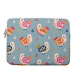 Cute Bird Pattern 14  Vertical Laptop Sleeve Case With Pocket