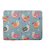 Cute Bird Pattern 15  Vertical Laptop Sleeve Case With Pocket