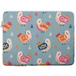 Cute Bird Pattern 17  Vertical Laptop Sleeve Case With Pocket