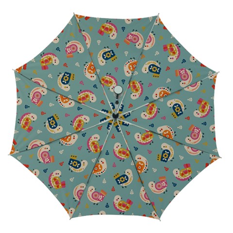 Cute Bird Pattern Automatic Folding Umbrella with Case (Medium) from ArtsNow.com