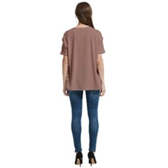 V-Neck Split Shoulder Casual T-Shirt 