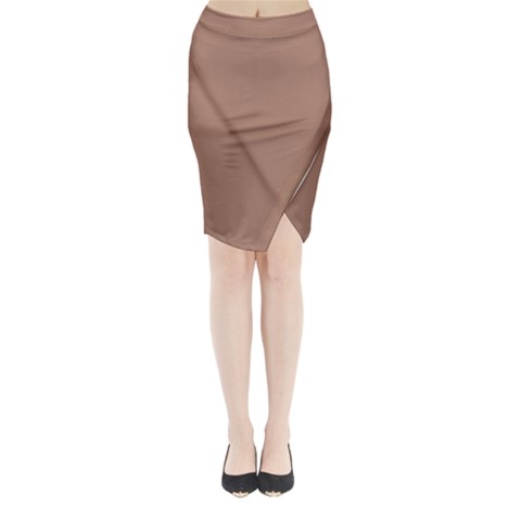 Mocha Mousse Hex Code #a47864 Midi Wrap Pencil Skirt from ArtsNow.com