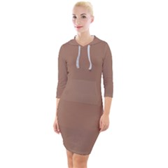 Quarter Sleeve Hood Bodycon Dress 