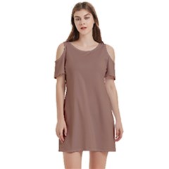 Women s Cold Shoulder Round Neck Mini Dress 