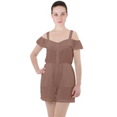 Ruffle Cut Out Chiffon Playsuit 