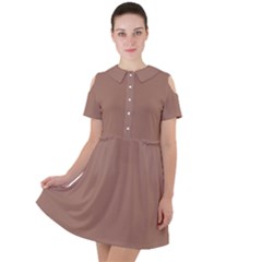 Short Sleeve Shoulder Cut Out Dress  