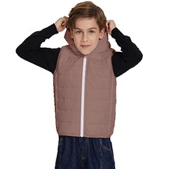 Mocha Mousse Hex Code #a47864 Kids  Stylish Hooded Puffer Vest from ArtsNow.com