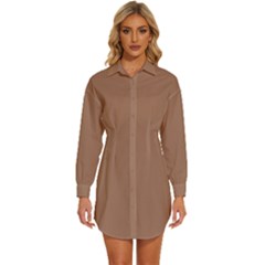 Womens Long Sleeve Shirt Dress 