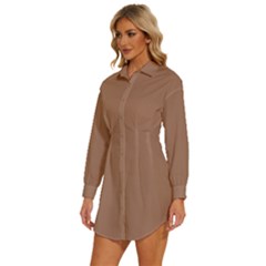 Womens Long Sleeve Shirt Dress 