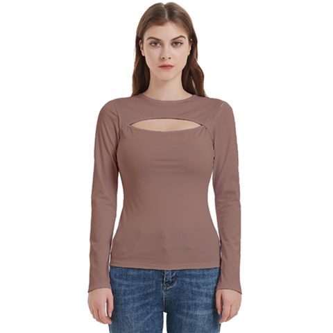 Mocha Mousse Hex Code #a47864 Women s Cut Out Long Sleeve T