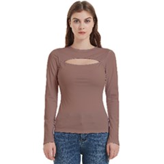 Mocha Mousse Hex Code #a47864 Women s Cut Out Long Sleeve T