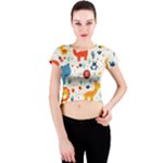 Pet Animal 03 Crew Neck Crop Top