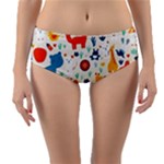 Pet Animal 03 Reversible Mid-Waist Bikini Bottoms