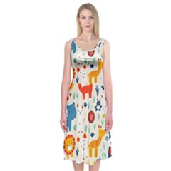 Pet Animal 03 Midi Sleeveless Dress from ArtsNow.com