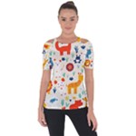 Pet Animal 03 Shoulder Cut Out Short Sleeve Top