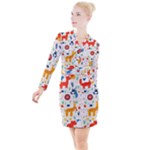 Pet Animal 03 Button Long Sleeve Dress