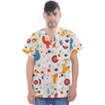 Pet Animal 03 Men s V-Neck Scrub Top