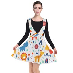 Plunge Pinafore Dress 