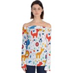 Pet Animal 03 Off Shoulder Long Sleeve Top