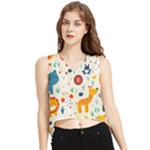 Pet Animal 03 V-Neck Cropped Tank Top