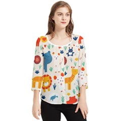 Chiffon Quarter Sleeve Blouse 