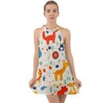 Pet Animal 03 Halter Tie Back Chiffon Dress