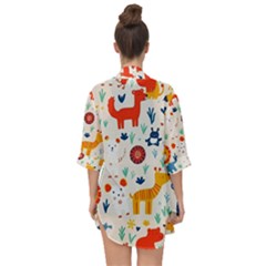 Open Front Chiffon Kimono 