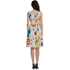 Sleeveless V-Neck Skater Dress with Pockets 