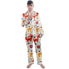 Men s Long Sleeve Satin Pajamas Set 