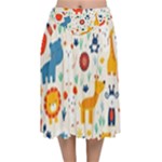 Pet Animal 03 Velvet Flared Midi Skirt