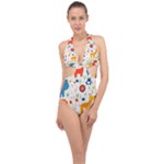 Pet Animal 03 Halter Front Plunge Swimsuit