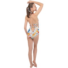 Halter Front Plunge Swimsuit 