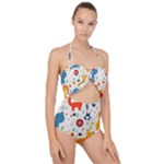 Pet Animal 03 Scallop Top Cut Out Swimsuit