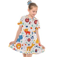 Kids  Short Sleeve Shirt Dress 