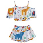 Pet Animal 03 Kids  Off Shoulder Skirt Bikini