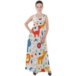 Pet Animal 03 Empire Waist Velour Maxi Dress