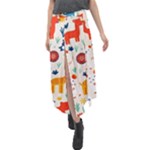 Pet Animal 03 Velour Split Maxi Skirt