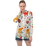 Pet Animal 03 Long Sleeve Satin Shirt