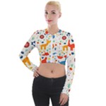 Pet Animal 03 Long Sleeve Cropped Velvet Jacket