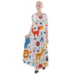 Pet Animal 03 Half Sleeves Maxi Dress