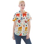 Pet Animal 03 Women s Short Sleeve Pocket Shirt