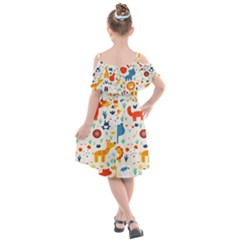 Kids  Cut Out Shoulders Chiffon Dress 