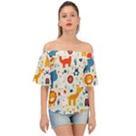 Pet Animal 03 Off Shoulder Short Sleeve Top