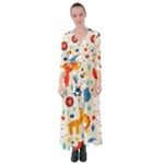 Pet Animal 03 Button Up Maxi Dress