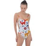 Pet Animal 03 Tie Strap One Piece Swimsuit